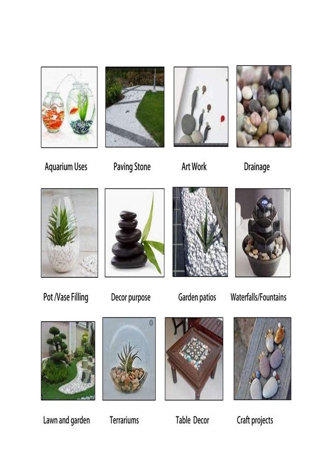 VANNEF Stone Decorative Aquarium and Vase Fillers Pebbles for Garden and Home Decor (Lime, 1950gm) - Image 3